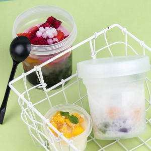 Ginca Breakfast Fruit Oat Yogurt Salad Cup With Lid Food Storage Bento Box Fitness Fat-Reduced Bowl Fruit Cup Dessert Cup