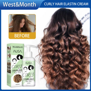 West Month Curly Hair Elastin Cream Hair Styling Perfect Curly Quick-acting Prevent Frizz Restore Elasticity Control Smooth Nourish Hair Care(50ml)