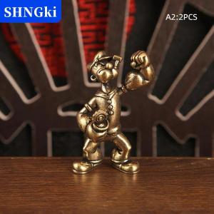 SHNGki 1 2pcs Popeye các thủy thủ người đàn ông hình Brass trang trí nội thất văn phòng bàn trà nghệ thuật đồ trang trí trang trí xe hơi nhà máy tính để bàn phụ kiện
