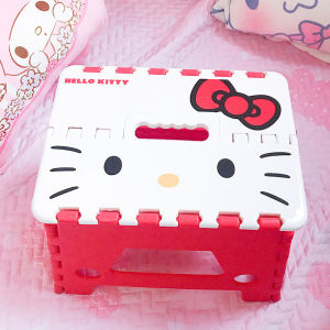 Christmas Gift Halloween Sanrio Kawaii Hello Kitty Folding Stools My Melody Anime Cartoon Sweet Fashion Exquisite Childrens Portable Outdoor Mini Chairs