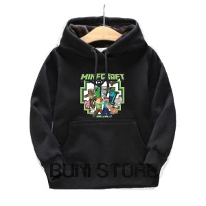 Hoodie Minecraft Anak Laki-Laki Motif Kartun Casual - Bahan Kapas - Usia 2-12 Tahun - Warna Variatif