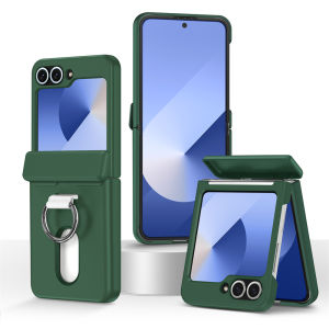 Luxury Wallet Clip Flip Slot Card Phone Case for Samsung Z Flip 8 7 6 5 5G Flip6 ZFlip5 ZFlip6 Finger Ring Shockproof PC Covers