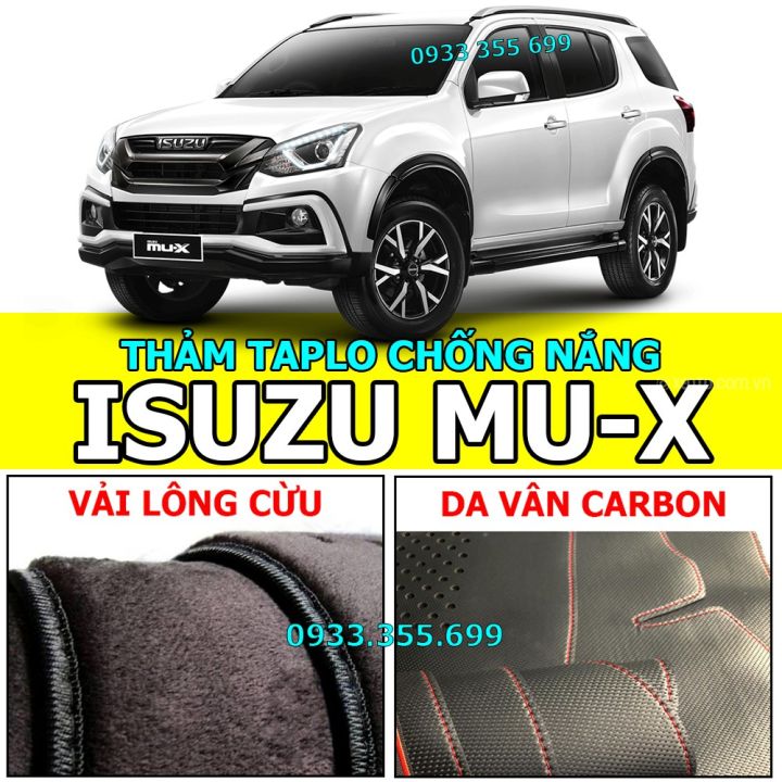 Thảm Taplo ISUZU MUX bằng Nhung lông, Da vân Carbon, Da vân Gỗ 2016 2017 2018 2019 2020 2021 2022 2023 2024 2025