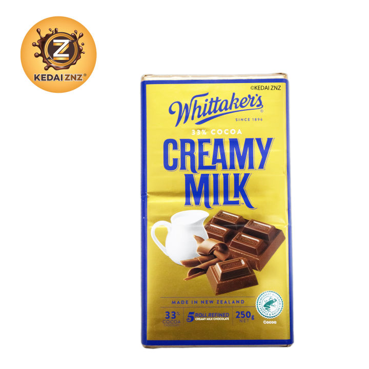 Chocolate Whittaker’s CREAMY MILK Chocolate Bar 250g Coklat. | Lazada