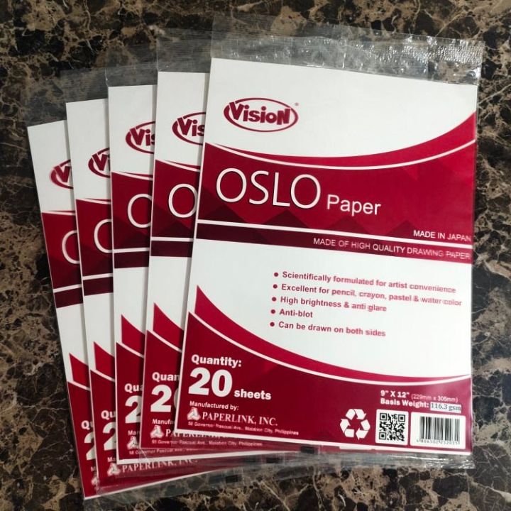 Oslo Paper White 20 sheets 9 x 12 inches Lazada PH