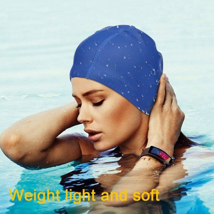 Swimming Caps For Men Women Elastic Nylon Ear Protection Long Hair Swimming  Pool Hat Ultrathin Bathing