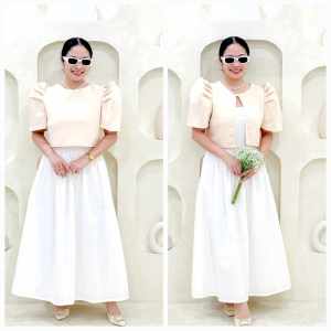 Summer Casual Plain Color 2 Ways to Wear Modern Filipianiana Bolero Top - xs to large - classy and elegant - timeless classic - timeless piece - casual office or party - classic piece - super kapal ng tela - hindi kayo magsisi - our aim is to produ