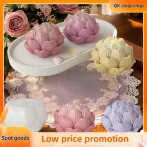 ✨QK shop✨ Lotus Flower Shaped Epoxy Resin Silicone Mold DIY Reusable For Candle Soap Plaster Home Decoration Crafts Casting Mold