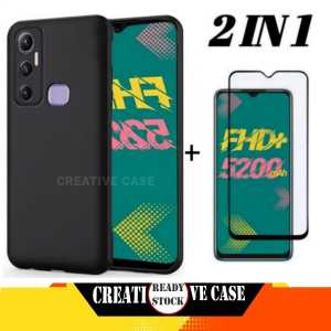 PROMO PAKET 2IN1 SOFT CASE INFINIX GT 10 PRO 5G 2023 / INFINIX NOTE 30 / INFINIX NOTE 30 PRO / INFINIX HOT 11 2021 CASING BLACK SILICONE PRO CAMERA