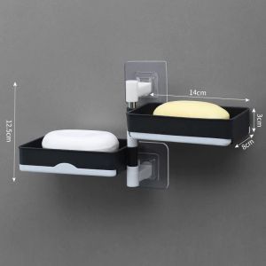 Anymore 2/3/4 Layers Rotating Bathroom Soap Box Holder Wall Hanging Drain Soap Holder Bathroom Storage Rack