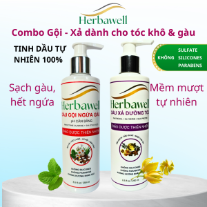 Combo Dầu Gội và Dầu Xả dành cho tóc khô & gàu Herbawell