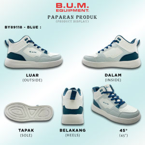 BUM Equipment Womens Shoes - BY89117/BY89118/BY89119 Black/Blue/Green - Kasut Wanita Mid-Cut Sneakers
