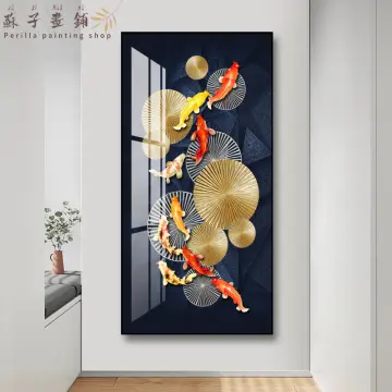 New decorative store painting vertical version hallway hanging painting light luxury p