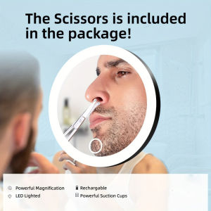 cute 6 inch (15cm) travel size round white/black/pink portable led face mirrors with magnification 5x 10x 20x 30x times with stand  suction cups light up  magnifying mirror rechargeable usb make up vanity mirrors