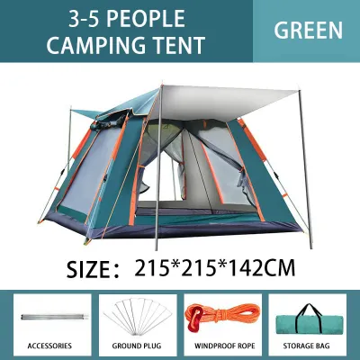 3-6 person tent Person Waterproof Automatic tent Pop Up Double Layers Camping Tent With Yard Tent
