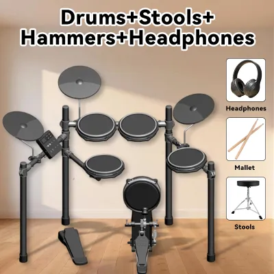 BANSID Portable Electronic drum kit Full Mesh Home Beginner Adult Playing And Practicing Drum Set