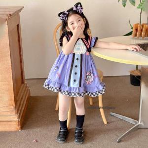 SHUNAICHI Kuromi 2025 Kids Girls Lolita Summer Dress Sanrios Anime Cinnamoroll Cute Princess Doll Collar Dress Fashion Tutu Vestidos Dress