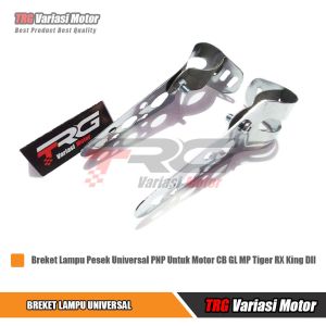 Breket Lampu RX King Kupingan Lampu RX King Pangkon Lampu CB Kupingan Lampu Pesek Universal TRG Varian Warna Silver Ketebalan Plat 1 mm