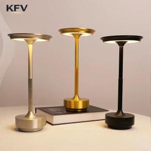 KFV LED Desk Lamp Rechargeable Metal Table Lamp Touch Dimming USB Charging Coffee Shop Vintage Decor Atmosphere Desk Light