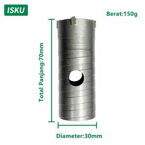 ISKU mata bor hole saw lubang tembok beton/hollow core saw beton/pelubang beton tembok pipa drill bit perkakas alat pertukangan 30 40 50 60 65 80 90 mm set