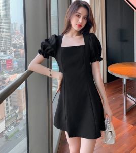 BestStore - Dress Elona Midi / Dress Midi Lengan Pendek / Dress Wanita Formal / Dres Midi Korean