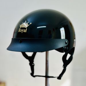 Mũ bảo hiểm xe máy 1/2 Royal M162 kèm lưỡi trai màu đen cho cả nam và nữ