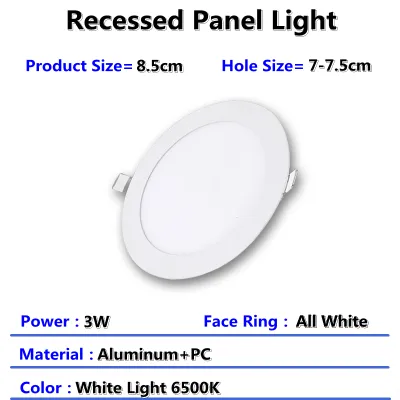 Ultra Thin Driver Panel Light LED Pin Light 3W 6W 9W 12W Recessed Ceiling Light LED Square Round Downlight Ceiling Lamp Energy Saving Lights For Ceiling Living Room