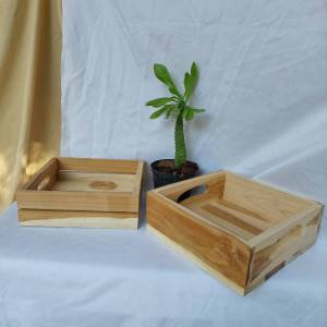 ถาดไม้มินิมอล ถาดเล็ก เป็นกัน ถาดกาแฟขนมปัง ไม้หนา ลังเก็บแก้วน้ำ ลังแก้ว ถาดเครื่องปรุง งานไม้สัก