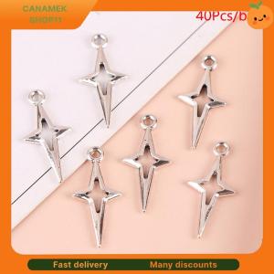 ❣️❣️❣️ 40pcs 23x10mm Antique Silver Color Openwork Star Charms For Jewelry Making Diy Accessories