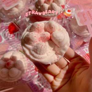 FLYING Snow Top Lava Cake Strawberry Squeeze Toys Simulated Desserts Slow Rebound Sensory Fidget Toys Soft Stress Relief Toys Gifts for Kids Adults