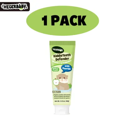 Hegerbaby KiddieTeeth Defender Toothpaste - Orange/Grape/Green Apple Flavors Fluoride & Vitamin C Anti-moth & Whitening