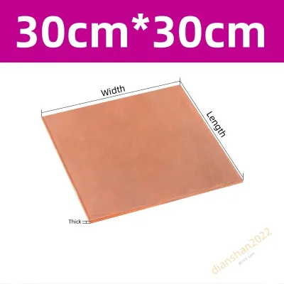 1pcs 0.5mm~6mm Thickness 99.9% T2 Copper Sheet Plate Pure Copper Cu Metal 100mm 200mm 300mm 600mm Customizable Copper Sheet Plate Pure