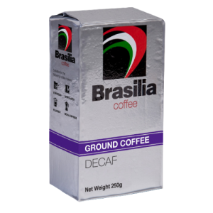 Brasilia Ground Coffee Brick Pack Decaf 250g 100% Arabica Coffee Powder