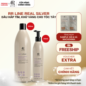 [CHÍNH HÃNG] Dầu Hấp Tím Khử Vàng Giúp Bền Màu Và Làm Mềm Mượt Cho Tóc Tẩy Tóc Bạc  RR LINE REAL SILVER MASK
