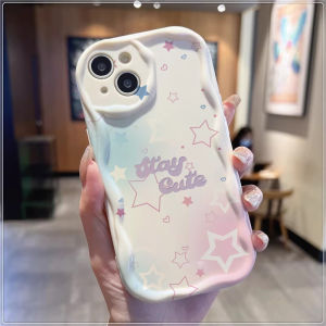 Brilliant stars Compatible for IPhone 15 Plus 11 14 13 12 15 Pro Max XR X XS Max 15 7Plus 8plus Wavy Curved Edge