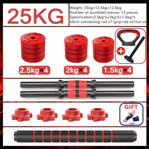 6 In 1 Dumbbell Set Adjustable 5~50KG Dumbell Kettlebell Set Exercise Equipment Workout With Gloves
