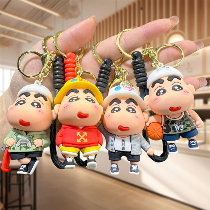 Crayon Shin-chan Keychain น่ารัก แต่งตัวข้าม พวงกุญแจ รถ พวงกุญแจ จี้ ...