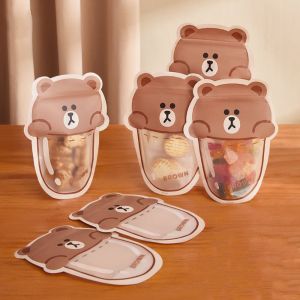 CEMOMEF 5/10/20pcs Cartoon Snack Bags Portable Durable Food Bags Multi-functional Leak Proof Sealed Bags Cookies