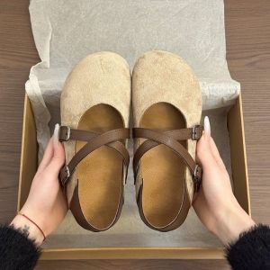 Free Shipping Retro WomenS 2026 Autumn New Collection: Matte Leather Single Shoes With A One-Strap Buckle Design Perfect For Pairing With Dresses