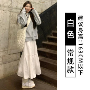 COD white lazy wind drooping skirt for womens spring and autumn new models covering the meat and showing thinness high-end temperament casual dress 2026 new product