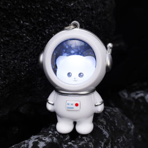 LED Spaceman Light Glowing Keychain Luminous Bear Cat Keyring Female Cute Space Astronaut Couple Key Chain Bag Hanging