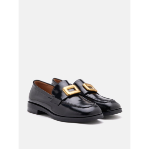 PAZZION 533-2 Nadine Gold Buckle Square Toe Loafers