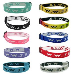 3pcs WWJD Braided Rope Bracelet What Would Do Handmade Bangles Inspirational Religious Bracelets For Women Men Gifts