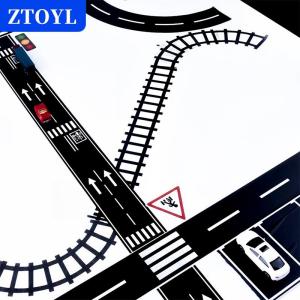 [COD]🔥🔥🔥ZTOYL 1Roll 5M 1:12 Dollhouse Road Traffic Railway Track Scene Tape Sticker Miniature Parking Scene Curve Sticker Model Decor Toy Accessories