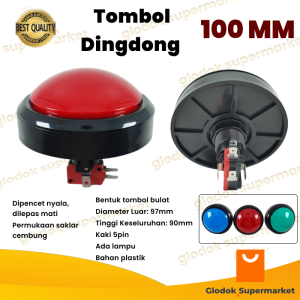 Tombol Dingdong Jumbo Switch Push On Dindong 100mm Saklar Mesin Ding Dong Besar 10cm