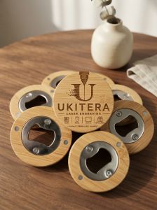 Personalized Round Bamboo Bottle Opener with Magnets | Free Custom Engraving | Wooden Bottle Opener Souvenir & Giveaway | Wedding Birthday Baptism Anniversary & Party Favor | Personalized Gift for Guests Friends Family Ninong & Ninang