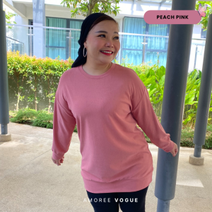 Plus Size (2XL-5XL) Baggy Ryra Waffle Sweatshirt  Casual T-Shirt Muslimah (4965)