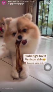 Air Dried Smoked Venison Skin Chew (single ingredient dog treats dog dental chew)
