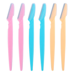 【Pretty Sakura】6 Pcs/Set Eye Brow Trimming Eyebrow Razor Trimmer Blade Knife Rainbow Color
