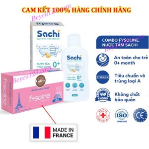 Combo Chai Nước Tắm Thảo Dược SACHI 250ml và Hộp 40 Ống Nước Muối Sinh Lý Fysoline SHC